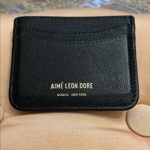 Aime Leon Dore Black Leather Card Holder Queens New York